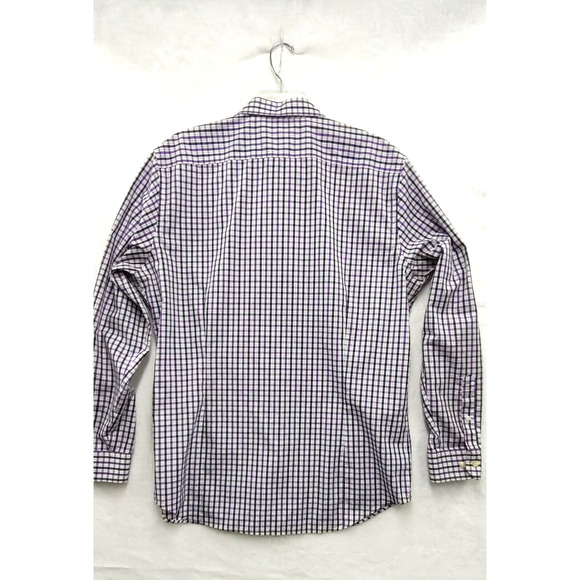 Banana‎ Republic Shirt Men's Size XL Long Sleeve Slim Fit Button Up Purple Plaid - Picture 9 of 10